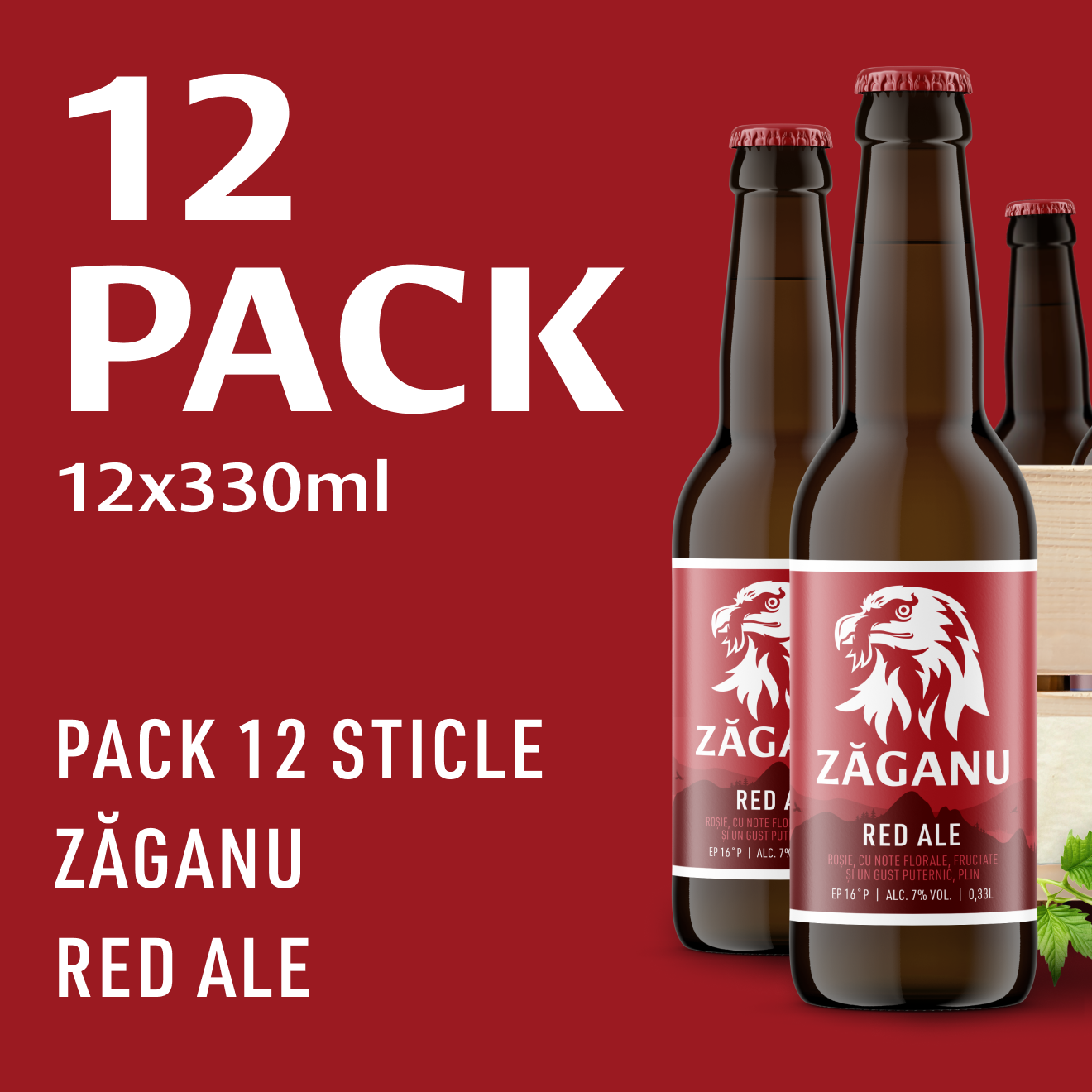 12 pack ZĂGANU Roșie (Red Ale) 330ml
