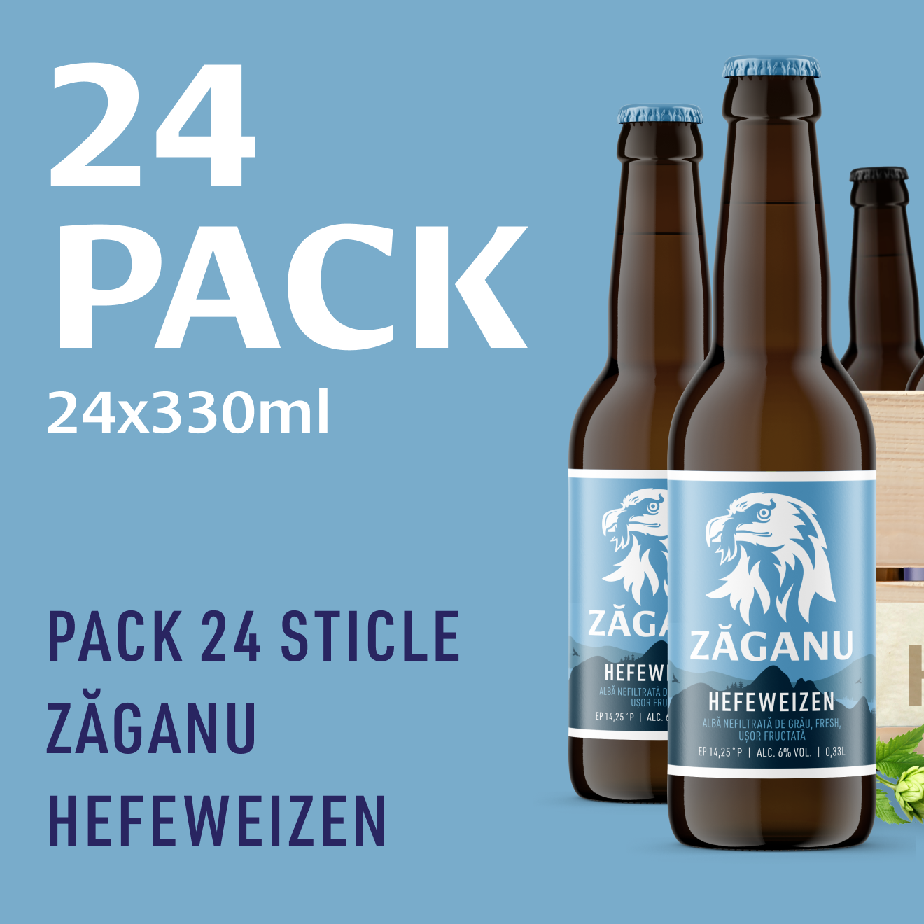24 pack ZĂGANU Hefeweizen 330 ml