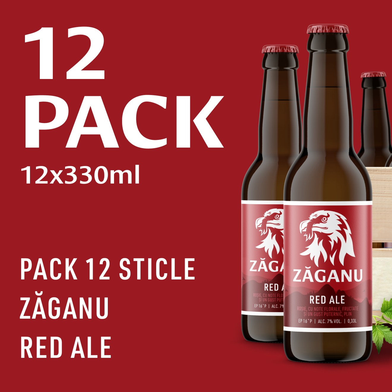 12Pack ZĂGANU Roșie (red ale) 330ml