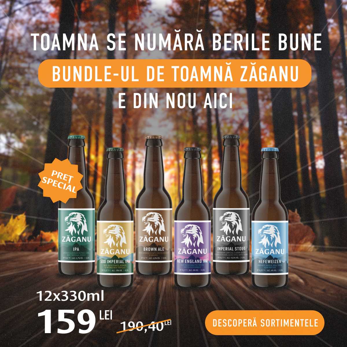 12 pack Zăganu Autumn Pack (6 different styles x 2 bottles 330 ml)