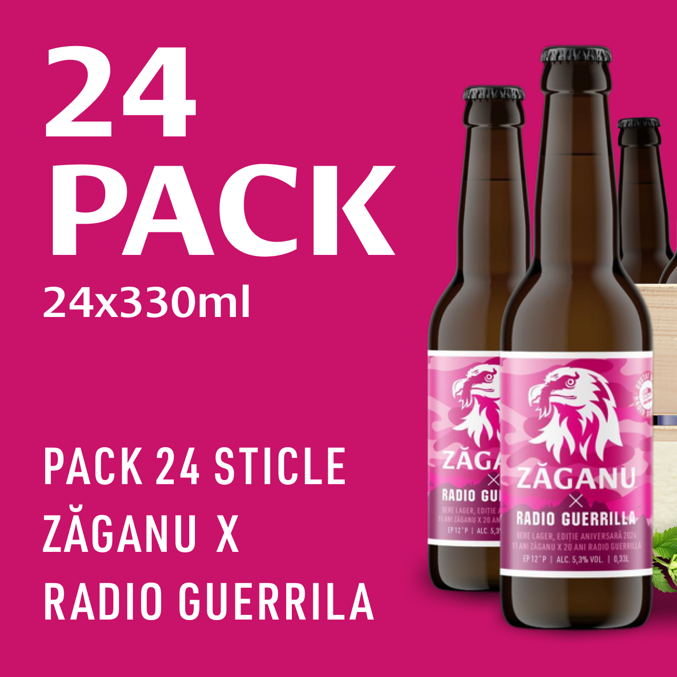 24 pack ZĂGANU X Guerrilla bere pale lager aniversara 330ml